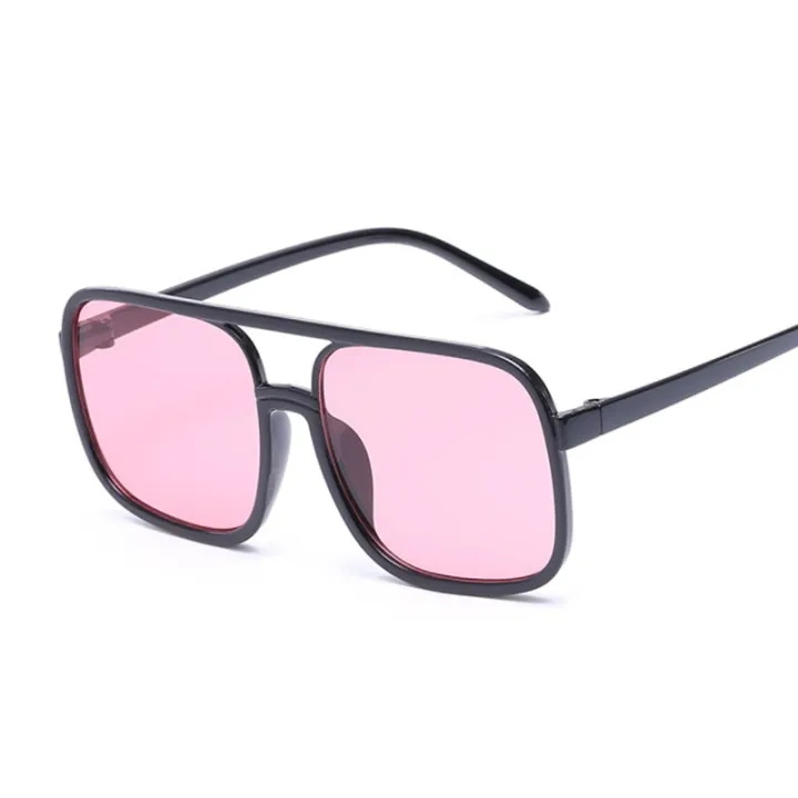 Vintage%20Square%20Sunglasses%20Woman%20Oversized%20Fashion%20Sun%20Glasses%20Female%20Transparent%20Frame%20Black%20Mirror%20Oculos%20De%20Sol%20Feno%20-%20Image%205