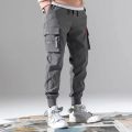 2022 new Joggers Cargo Pants for Men Casual Hip Hop Hit Color Pocket Male Trousers Sweatpants Streetwear Ribbons Techwear Pants.