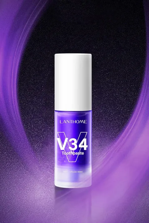 V34 Smile Kit Purple Whitening Toothpaste Reduce Yellowing Removal Plaque Stain Fresh Breath Oral Care Teeth Whiten Toothpaste Loser Lione