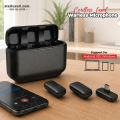 J13 Portable Noise-Canceling Lapel Mic Wireless Dual Microphone With Charging Case For content creators to make live audio videos support android, iphone and windows. 