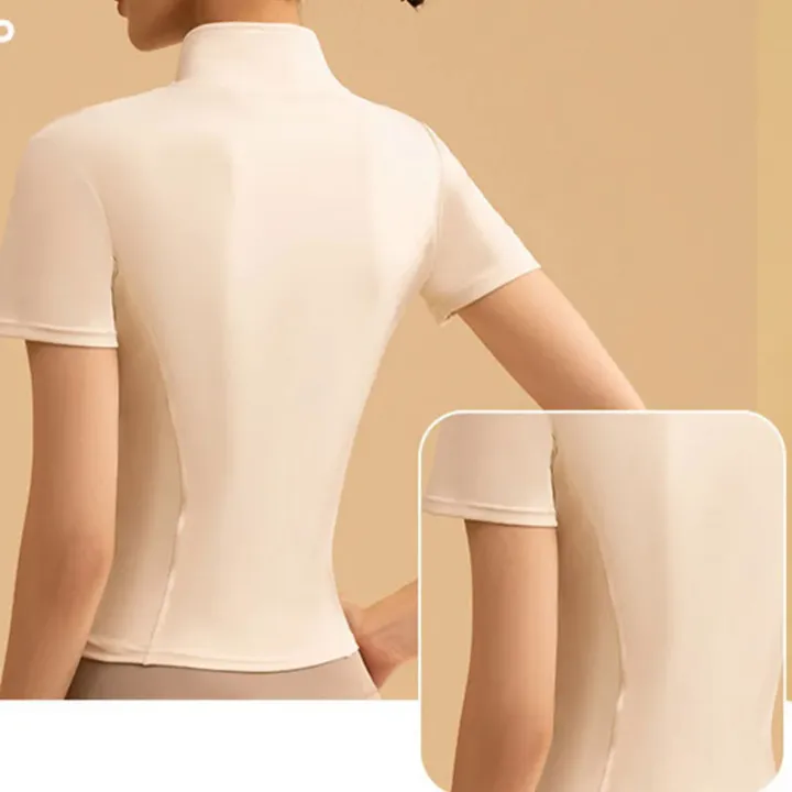 Aiithuug%20Yoga%20Tops%20Zipper%20Short%20Sleeve%20Gym%20Shirts%20Waist%20Slimmer%20Zip%20Up%20Sports%20Workout%20Top%20Fitness%20Jackets%20Running%20Slim%20Fit%20Tops%20-%20Image%203