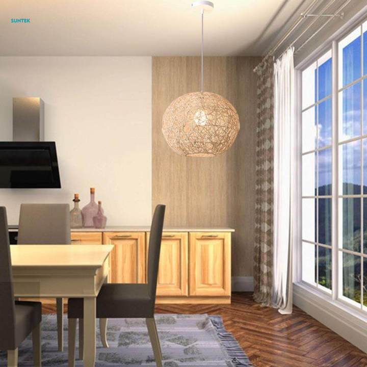 Simple%20Pendant%20Light,%20E27%20Hanging%20Chandelier%20Woven%20Ceiling%20Lighting%20for%20Dining%20Room%20Bathroom%20Farmhouse%20Kitchen%20Hallway%20,%2030cm%20-%20Image%206