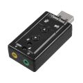 USB Virtual 7.1 Channel Sound Adapter - Black. 