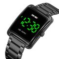 SKMEI SK1505 Black Stainless Steel Digital Watch For Men - Black. 