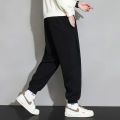 Autumn Pants Men's Korean-Style Trendy plus-Sized plus Size Loose-Fit Tappered Trousers High School Student Slimming Versatile Fat Sweatpants. 