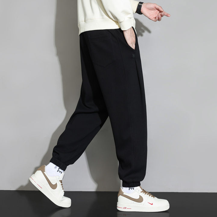 Autumn%20Pants%20Men's%20Korean-Style%20Trendy%20plus-Sized%20plus%20Size%20Loose-Fit%20Tappered%20Trousers%20High%20School%20Student%20Slimming%20Versatile%20Fat%20Sweatpants%20-%20Image%204
