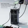 Upmax Newly Launched 22.5w Fast Charging Outdoor Camping 60000mah High Capacity With 4 Cables Handle LED Light Power Bank - Black. 