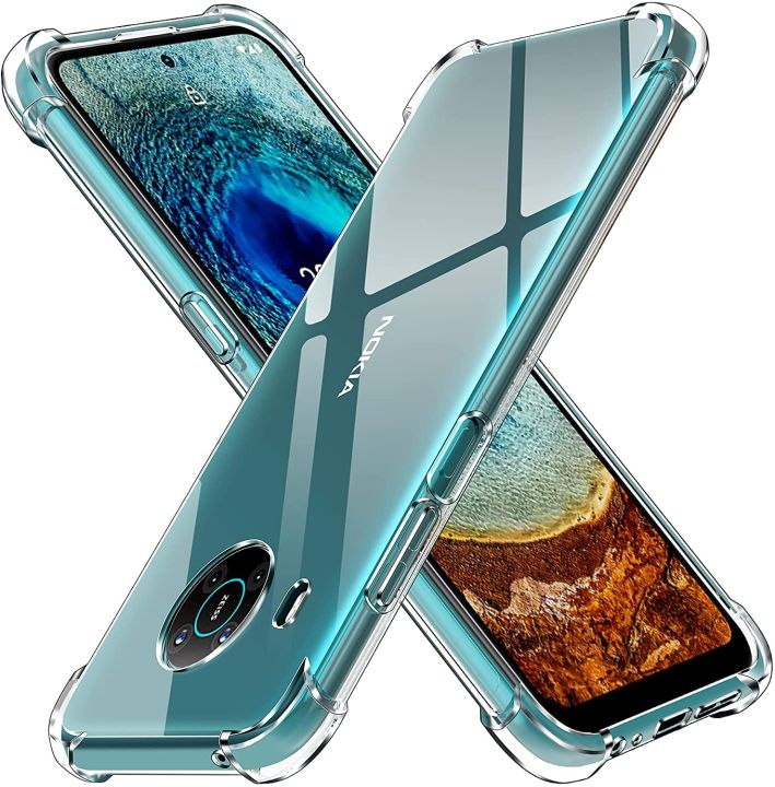 HHUAN Cover per Nokia X20 (6.67 ) con 2 Pezzi Pellicola Protettiva in Vetro temperato, Custodia Protettiva in TPU in Silicone Ultra morbido Clear Antiurto per Nokia X20 - Clear