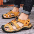 2023 Leather Men Shoes Summer New Large Size Men's Sandals Men Sandals Fashion Sandals Slippers Big Size 38-47 BunnyGarden.