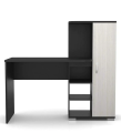 Office Desk Table with Shelves Storage Computer Table Study Desk for Students by BM Furniture( Finish Color Black & White).