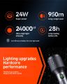 PHILIPS 24W Zoomable LED Flashlight Torch 1100LM, 3000mAh Rechargeable Torch Light, Aluminum Alloy Handheld Flash Light for Home, Camping, Hiking, Emergency. 