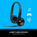 Logitech H390 Wired Headset, Stereo Headphones with Noise-Cancelling Microphone, USB, In-Line Controls, PC/Mac/Laptop - Black. 