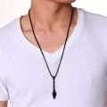 Hip Hop Punk Rock Men's Design Matte Black Long Necklace with Arrow Pendant Jewelry Chain Necklaces Gift For Men Women/Hot Fashion.