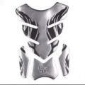 Universal Fuel Tank Pad Sticker For Motorcycle. Protector Sticker For Bike Carbon Fiber - Silver. 