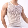 2022Men Vest Undershirt Gay Clothing Mesh Shirt See Through Sheer Sleeveless Men's Tank Top Transparent Shirt incerun майка. 