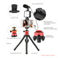 Jumpflash KIT-04LM Vlogging Kit Smartphone Video Rig Kit Includes 1 LED Light 1 Tripod 1 Microphone 1 Phone Holder 1 Re-mote Control for Photography Recording.