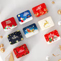 Christmas Square Metal Tinning Can Set Candy Box Gift Storage Box Biscuit Can Iron Can Home Storage Box. 