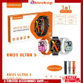KW23 Ultra3 Smartwatch 3straps Aluminum Body Blody Blood Pressure Monitor Wireless Charging Supported. 