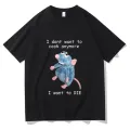 I Dont Want To Cook Anymore Tshirt I Dont Want To Die T Shirt Cute Mouse T-shirt Men Women Harajuku Creativity Short Sleeve Tee. 