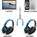 Headset Adapter Headphone Mic Y Splitter Cable.