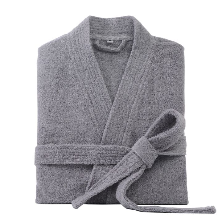 100%25%20Cotton%20Bathrobe%20for%20Men%20Long%20Thick%20Absorbent%20Terry%20Bath%20Robe%20Kimono%20Men%20Towel%20Bathrobe%20Solid%20Sleepwear%20Women%20Dressing%20Gown%20-%20Image%202