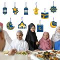 Ramadan Decoration 2024 10pcs-set Eid Mubarak Hanging Pendants Ramadan Kareem Ornaments Islamic Muslims Festival Party Decor.