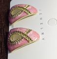 Elegant Pink & Gold Geometric Earrings for Women – Modern & Classy Design. 
