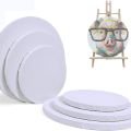Blank Painting Canvas Panel, Round-Shaped White Canvas.