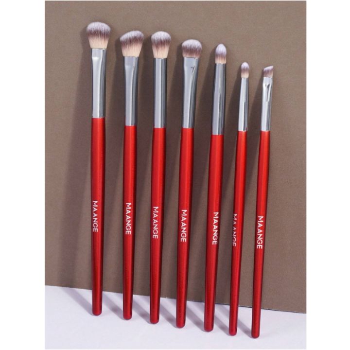 MAANGE%207pcs%20Professional%20Eye%20Makeup%20Brush%20Set%20-%20Red%20-%20Image%205