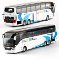 New product High quality 1:32 alloy pull back bus model,high imitation Double sightseeing bus,flash toy vehicle,. 
