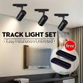 LED Track Lights Set with Rails 12W 20W 30W 40W Wall Spot Light 220V Warm White Flexibly Rotatable Spotlight for Home Lighting Wall Ceiling Lamp Living Room Bedroom Hallway Fence.