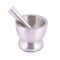 Stainless Steel Mortar and Pestle - Silver.