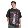 Blue archive kyouyama Kazusa washed T shirt streetwear hip hop vintage T-shirts anime tees for Men 100% cotton Harajuku printed.