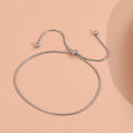 Fashion Simple Adjustable Slider Anklets Chain Bracelets For Women Girl Titanium Steel Jewelry Bangle Retro Minimalist Style Ankle Gift 1Pcs.