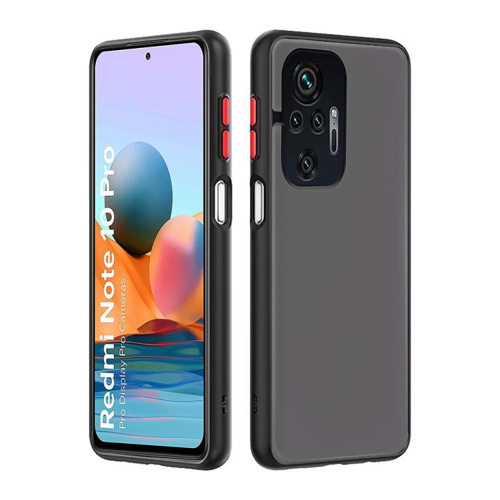 For Xiaomi Redmi Note 10 Pro Max Matte Translucent Hard Camera Protection with Button Bumper Shockproof Frosted Back Matte Back Cases/Cover