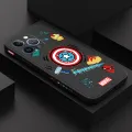 ZCSIBORUI for iPhone 14 Pro Max Marvel Superhero Square Edge Pattern Design Liquid Silicone Shockproof Phone Cases. 