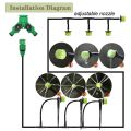 5-50m Garden Automatic 4/7mm Hose Green Micro Drip Irrigation System Spray 1/4'' Planting Self-Watering Kit Adjustable Dripper.