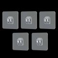 5Pcs Self Adhesive Wall Hooks Invisible Traceless Snap Hook Organizer Wall Storage Holder Bathroom Kitchen Bedroom Hook Kit.