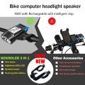 4 Mode USB Bike Light Lamp Bicycle Computer 3 Mode Horn Flashlight Cycle Bike Speedometer Led Front Lights Cycling Headlight. 