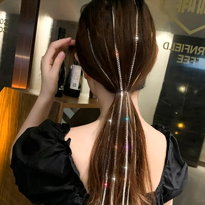 Girls%20Strand%20Crystal%20Extension%20Gift%20Women%20For%20Ponytails%20Bling%20Clips%20Accessories%20Decorative%20Chains%20Rhinestone%20Hair%20-%20Image%206