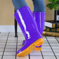 Women's Rain Boots High Tube Rain Shoes High-Top Anti-Slip Tendon Bottom Rain Boots Labor Protection Rubber Shoes Cute Waterproof Boots Kitchen.