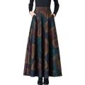 Office Skirt Thick Elegant Skirt Warm Versatile Fashion High Waist A-Line Maxi Winter Long Skirt.