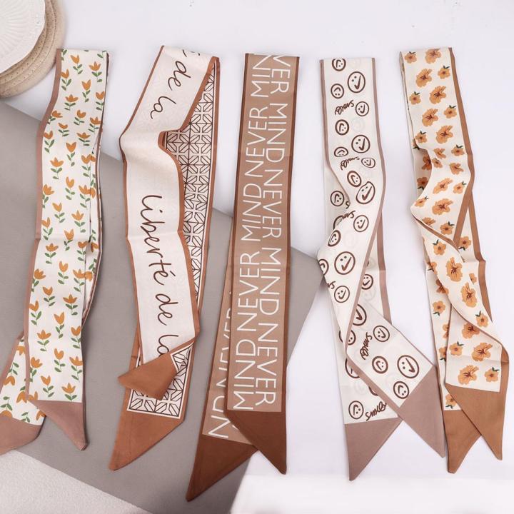 Silk Scarf Hair Band Ribbon Tied-up Hair Long Bow Vintage Satin Ribbon Hair Accessories