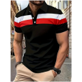 Mens Polo Short Sleeve Tops Fashion Mens Polo Clothing New Mens Printed Striped Polo Shirt Casual Plus Size Blouse.