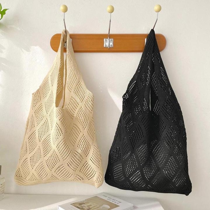 Fashionable Knitted Bag Handbag Large Capacity Handbag Retro Handbag Women's Vest Bag Knitted Shoulder Bag