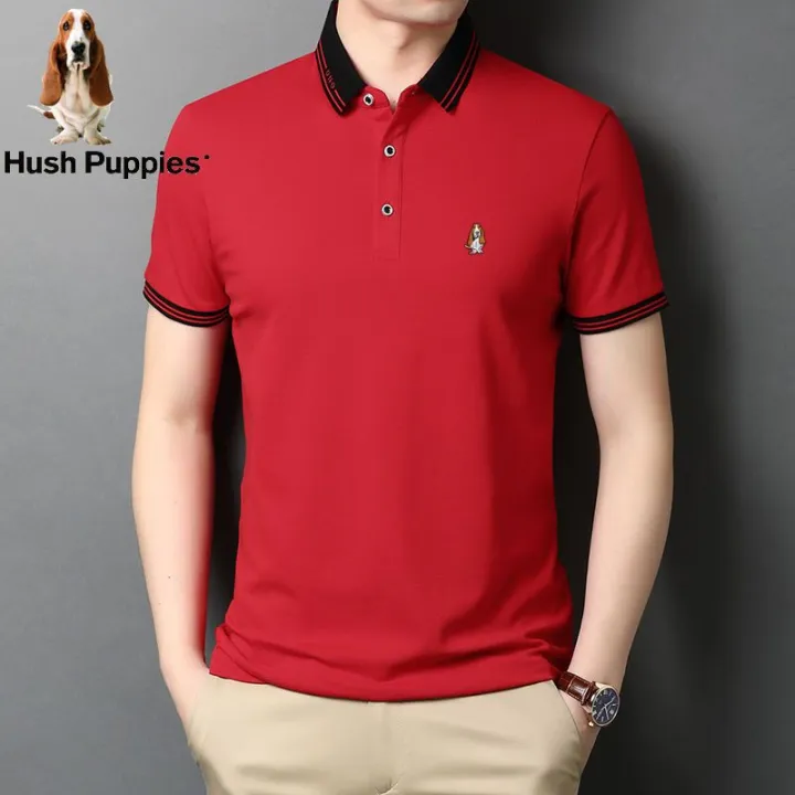 Hush%20Puppies%20Short%20SleeveTT-shirt%20Men's%20Summer%20Youth%20Pure%20Cotton%20American%20Casual%20Polo%20CollarpoloShirt%20Solid%20Color%20T-shirt%20-%20Image%207