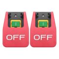 2X Off-On Red Cover Emergency Stop Push Button Switch 16A -Off/Undervoltage Protection Electromagnetic Start Switch. 