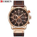 CURREN 8291 Fashion Quartz Men Watch Analog Digital Chronograph Leather Mens Watches Casual Sport Waterproof Male Clocks Часы.