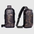 New Carbon Fiber Streamline Anti-Theft Sling Bag Multifunction Men Chest Bag Male Waterproof Messenger USB Crossbody Bag. 