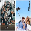Multifunctional 4 in 1 Portable Adjustable & Foldable Monopod Selfie Stick & Tripod with Selfie Light & Wireless Bluetooth Remote Control - Selfie Stick - By Cyber Mart.